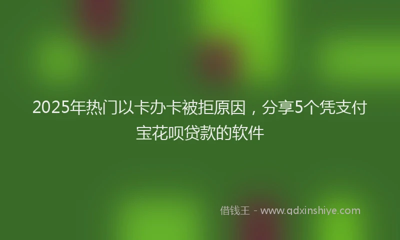 2025年热门以卡办卡被拒原因，分享5个凭支付宝花呗贷款的软件