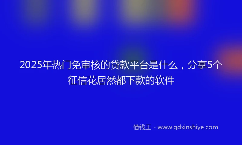 2025年热门免审核的贷款平台是什么，分享5个征信花居然都下款的软件