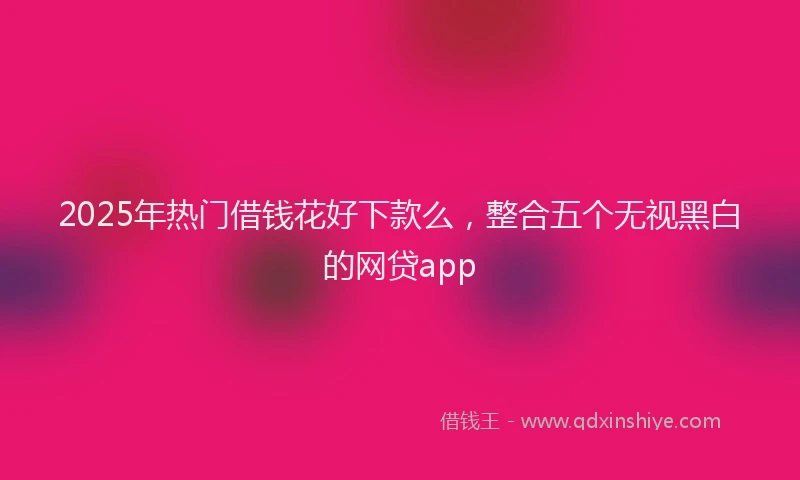 2025年热门借钱花好下款么，整合五个无视黑白的网贷app