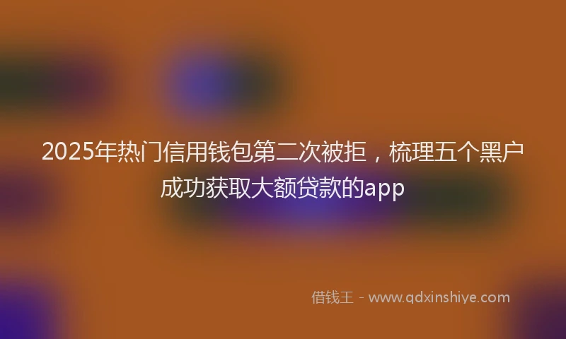 2025年热门信用钱包第二次被拒，梳理五个黑户成功获取大额贷款的app