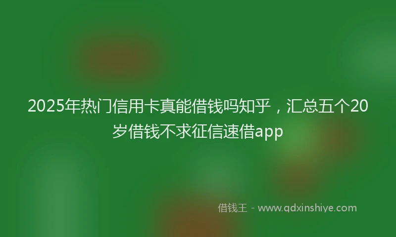 2025年热门信用卡真能借钱吗知乎，汇总五个20岁借钱不求征信速借app
