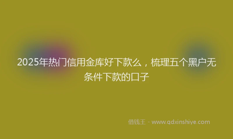 2025年热门信用金库好下款么，梳理五个黑户无条件下款的口子