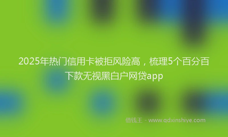 2025年热门信用卡被拒风险高，梳理5个百分百下款无视黑白户网贷app