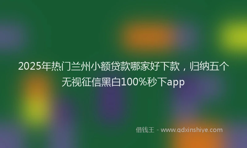 2025年热门兰州小额贷款哪家好下款，归纳五个无视征信黑白100%秒下app