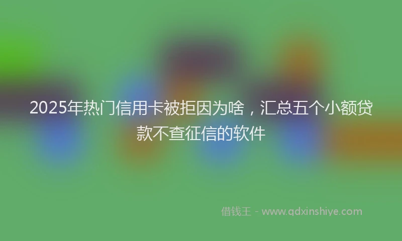 2025年热门信用卡被拒因为啥，汇总五个小额贷款不查征信的软件