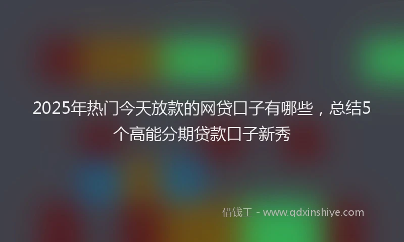 2025年热门今天放款的网贷口子有哪些，总结5个高能分期贷款口子新秀