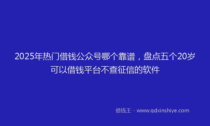 2025年热门借钱公众号哪个靠谱，盘点五个20岁可以借钱平台不查征信的软件