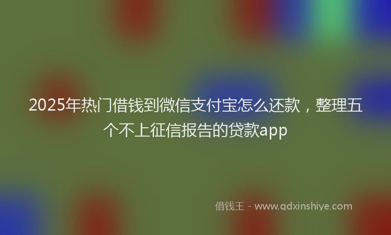 2025年热门借钱到微信支付宝怎么还款，整理五个不上征信报告的贷款app