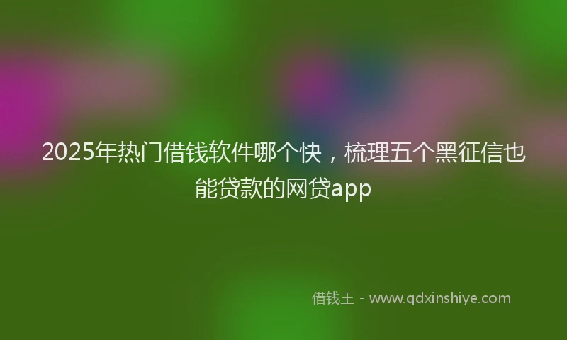 2025年热门借钱软件哪个快，梳理五个黑征信也能贷款的网贷app