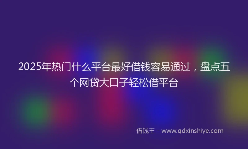 2025年热门什么平台最好借钱容易通过，盘点五个网贷大口子轻松借平台