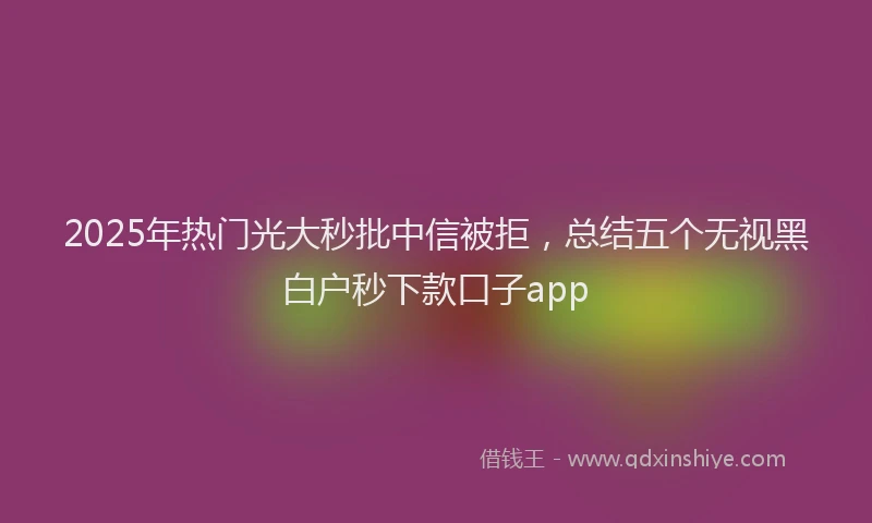 2025年热门光大秒批中信被拒，总结五个无视黑白户秒下款口子app