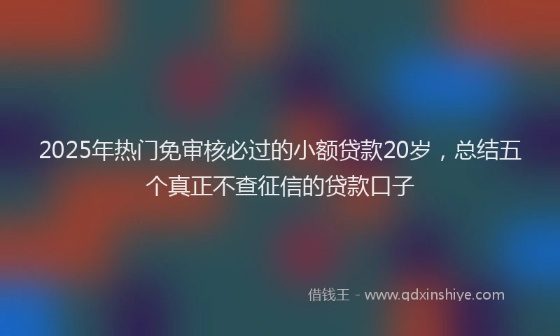 2025年热门免审核必过的小额贷款20岁，总结五个真正不查征信的贷款口子