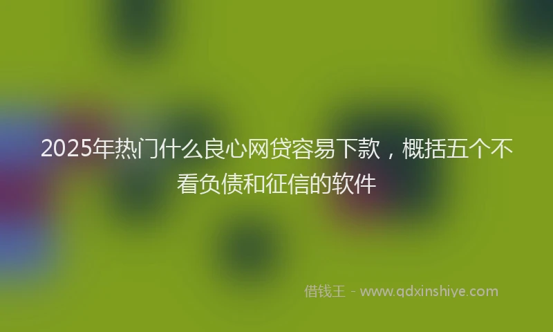 2025年热门什么良心网贷容易下款，概括五个不看负债和征信的软件
