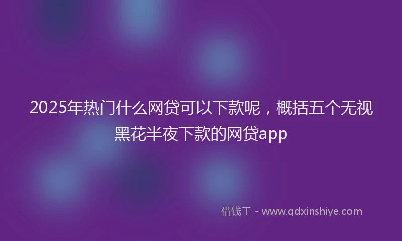 2025年热门什么网贷可以下款呢，概括五个无视黑花半夜下款的网贷app