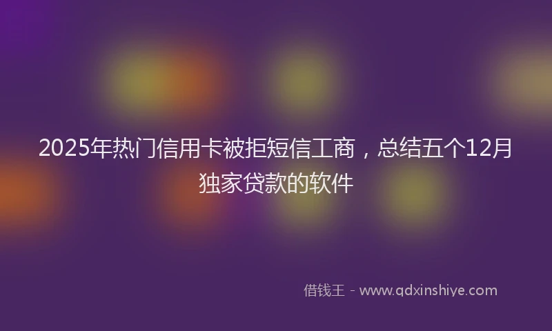 2025年热门信用卡被拒短信工商，总结五个12月独家贷款的软件