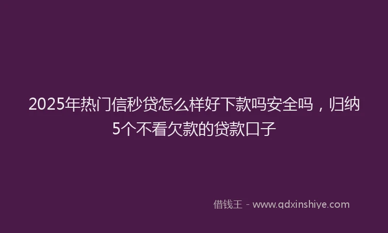 2025年热门信秒贷怎么样好下款吗安全吗，归纳5个不看欠款的贷款口子