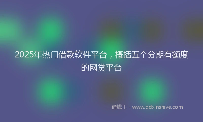 2025年热门借款软件平台，概括五个分期有额度的网贷平台
