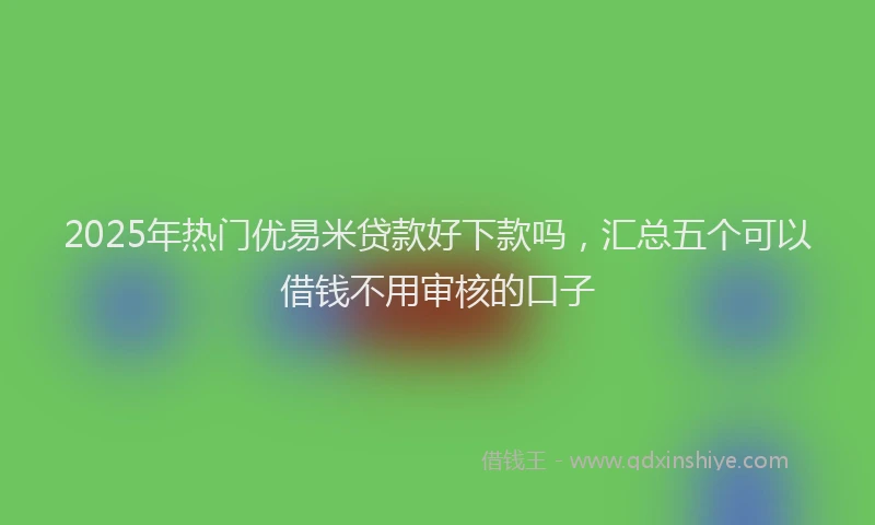 2025年热门优易米贷款好下款吗，汇总五个可以借钱不用审核的口子