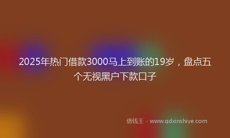 2025年热门借款3000马上到账的19岁，盘点五个无视黑户下款口子