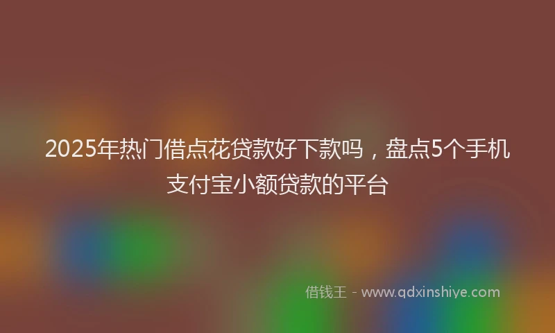 2025年热门借点花贷款好下款吗，盘点5个手机支付宝小额贷款的平台