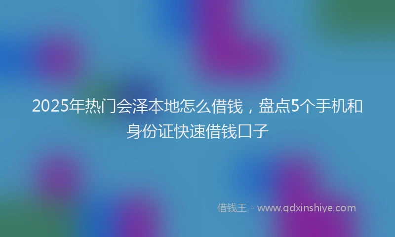 2025年热门会泽本地怎么借钱，盘点5个手机和身份证快速借钱口子