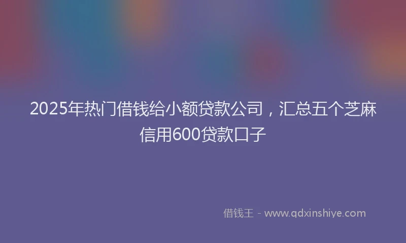 2025年热门借钱给小额贷款公司，汇总五个芝麻信用600贷款口子