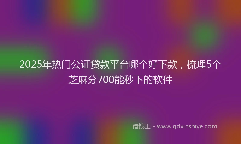 2025年热门公证贷款平台哪个好下款，梳理5个芝麻分700能秒下的软件