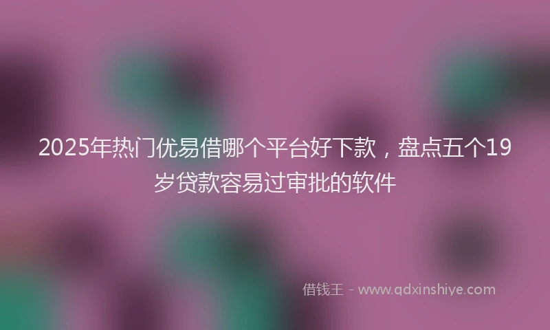 2025年热门优易借哪个平台好下款，盘点五个19岁贷款容易过审批的软件