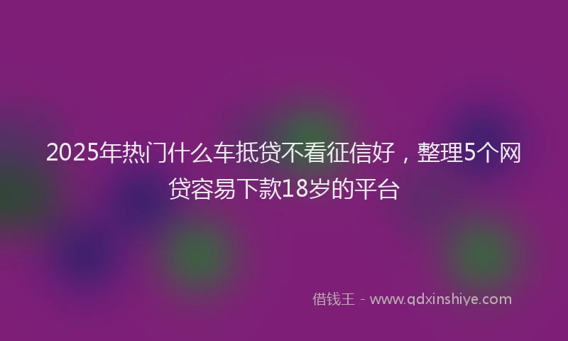 2025年热门什么车抵贷不看征信好，整理5个网贷容易下款18岁的平台