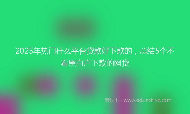 2025年热门什么平台贷款好下款的，总结5个不看黑白户下款的网贷