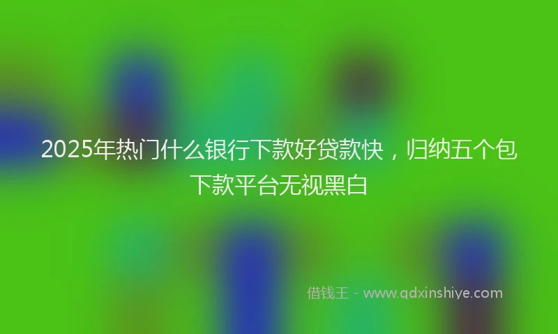 2025年热门什么银行下款好贷款快，归纳五个包下款平台无视黑白