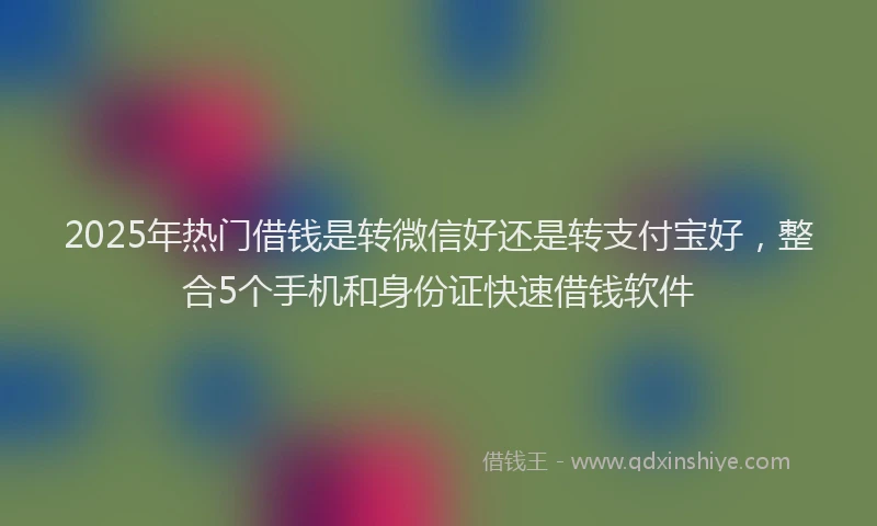 2025年热门借钱是转微信好还是转支付宝好，整合5个手机和身份证快速借钱软件