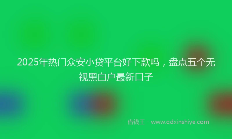 2025年热门众安小贷平台好下款吗，盘点五个无视黑白户最新口子