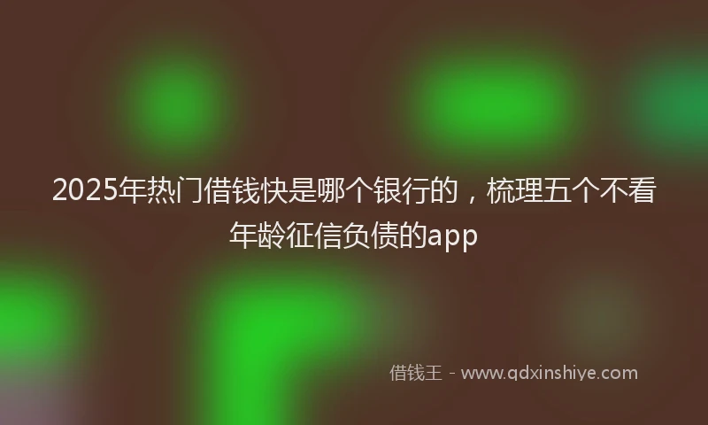 2025年热门借钱快是哪个银行的，梳理五个不看年龄征信负债的app
