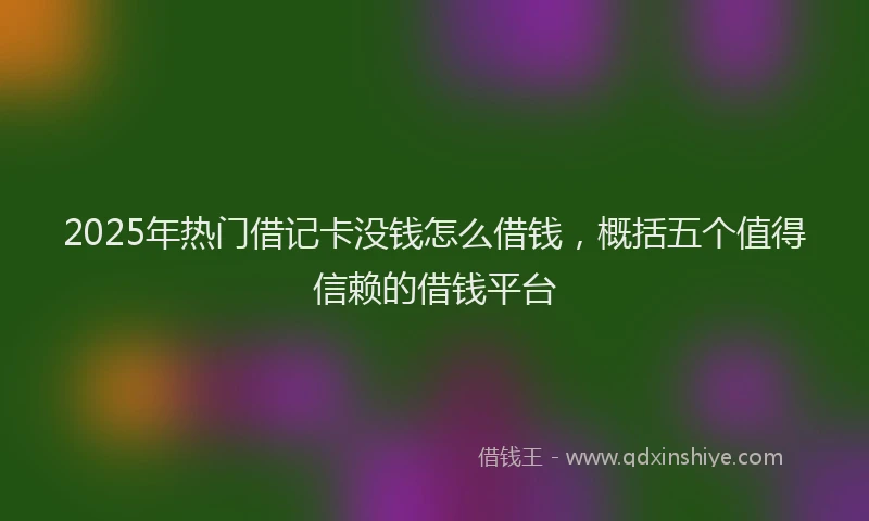 2025年热门借记卡没钱怎么借钱，概括五个值得信赖的借钱平台