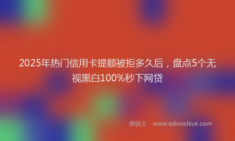 2025年热门信用卡提额被拒多久后，盘点5个无视黑白100%秒下网贷