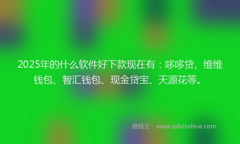 2025年的什么软件好下款现在有：哆哆贷、维维钱包、智汇钱包、现金贷宝、天源花等。