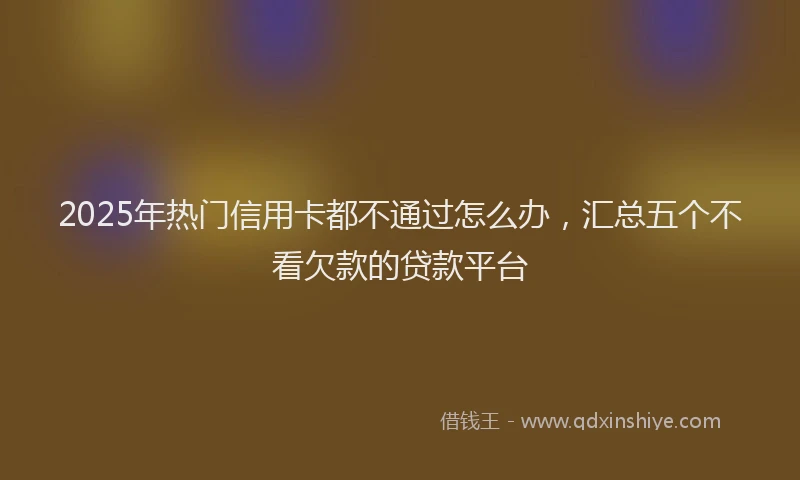 2025年热门信用卡都不通过怎么办，汇总五个不看欠款的贷款平台