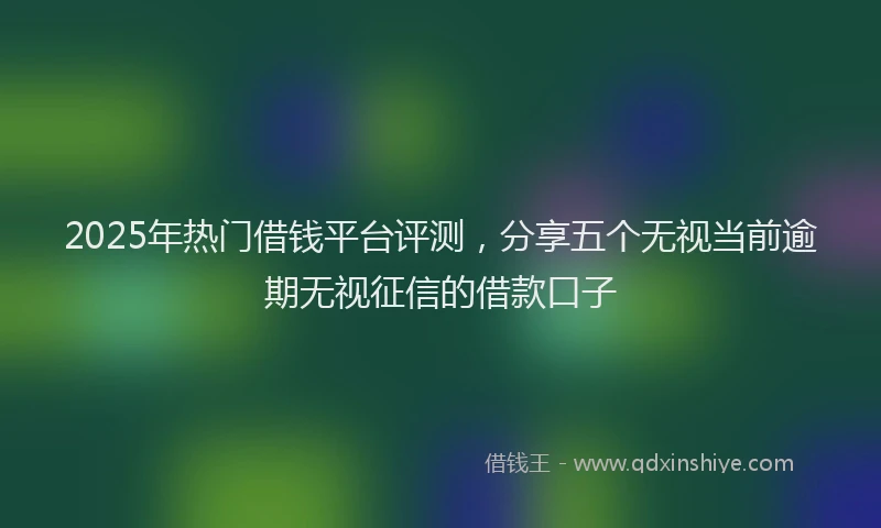 2025年热门借钱平台评测，分享五个无视当前逾期无视征信的借款口子