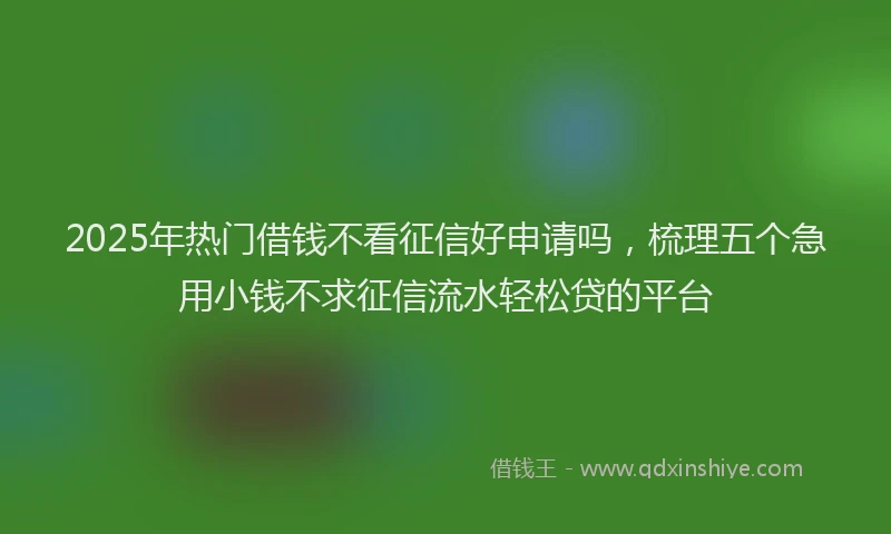 2025年热门借钱不看征信好申请吗，梳理五个急用小钱不求征信流水轻松贷的平台