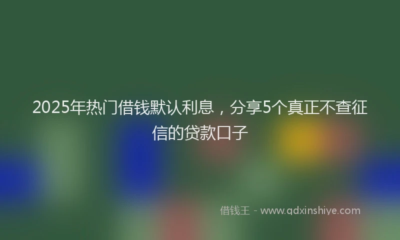 2025年热门借钱默认利息，分享5个真正不查征信的贷款口子