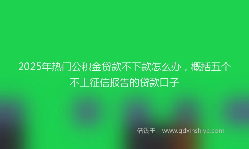 2025年热门公积金贷款不下款怎么办，概括五个不上征信报告的贷款口子