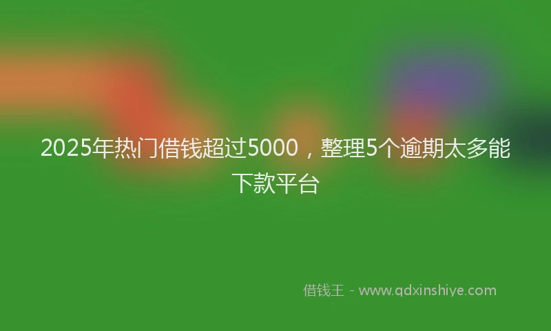 2025年热门借钱超过5000，整理5个逾期太多能下款平台