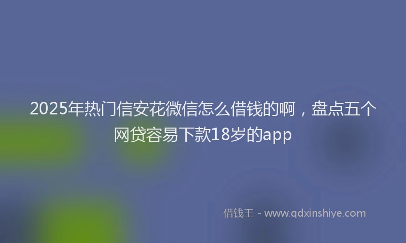 2025年热门信安花微信怎么借钱的啊，盘点五个网贷容易下款18岁的app
