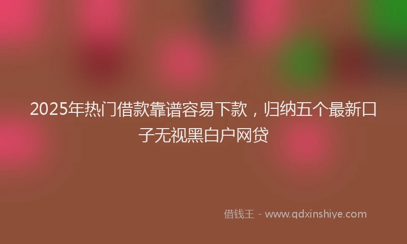 2025年热门借款靠谱容易下款，归纳五个最新口子无视黑白户网贷