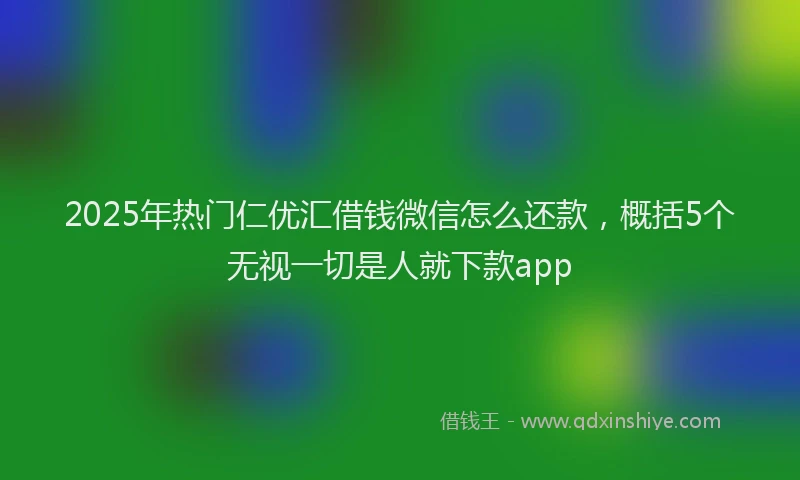 2025年热门仁优汇借钱微信怎么还款，概括5个无视一切是人就下款app