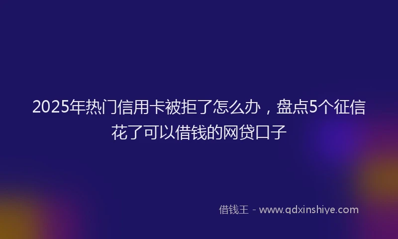 2025年热门信用卡被拒了怎么办，盘点5个征信花了可以借钱的网贷口子