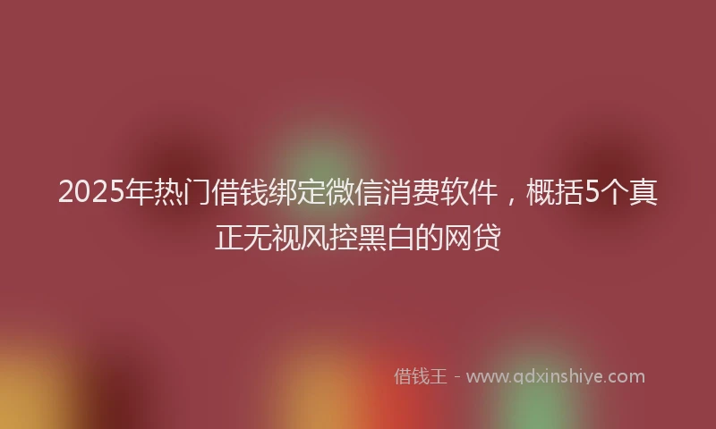 2025年热门借钱绑定微信消费软件，概括5个真正无视风控黑白的网贷