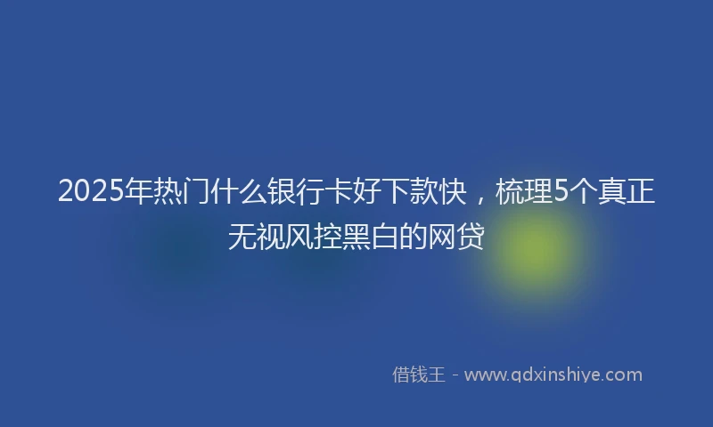 2025年热门什么银行卡好下款快，梳理5个真正无视风控黑白的网贷