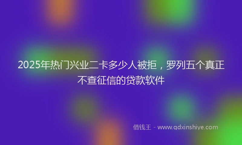 2025年热门兴业二卡多少人被拒，罗列五个真正不查征信的贷款软件